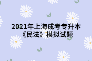 2021年上海成考专升本《民法》模拟试题