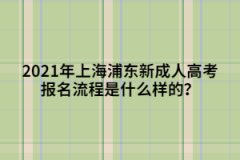 2021年上海浦东新成人高考报名流程是什么样的？