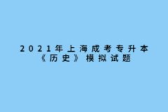 2021年上海成考专升本《历史》模拟试题四