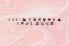 2021年上海成考专升本《历史》模拟试题五