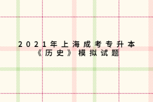 2021年上海成考专升本《历史》模拟试题九