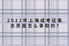 2021年上海成考征集志愿是怎么录取的?