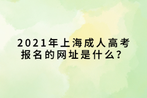 2021年上海成人高考报名的网址是什么？