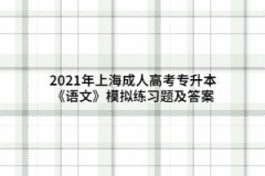 2021年上海成人高考专升本《语文》模拟练习题及答案（4）
