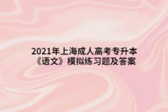 2021年上海成人高考专升本《语文》模拟练习题及答案（2）