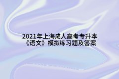 2021年上海成人高考专升本《语文》模拟练习题及答案（3）