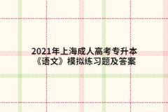 2021年上海成人高考专升本《语文》模拟练习题及答案（6）