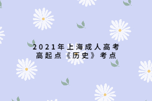 2021年上海成人高考高起点《历史》考点