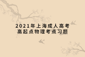 2021年上海成人高考高起点物理考点习题