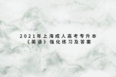 2021年上海成人高考专升本《英语》强化练习及答案二