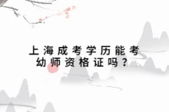 上海成考学历能考幼师资格证吗？