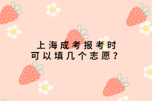 上海成考报考时可以填几个志愿？