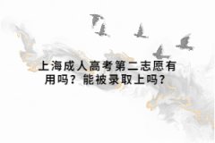 上海成人高考第二志愿有用吗？能被录取上吗？